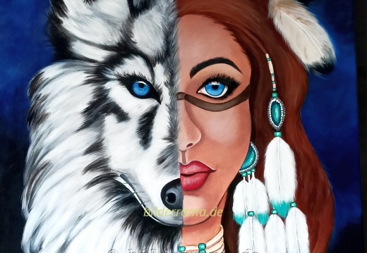 Wolfsfrau, Größe 110 x 80 cm