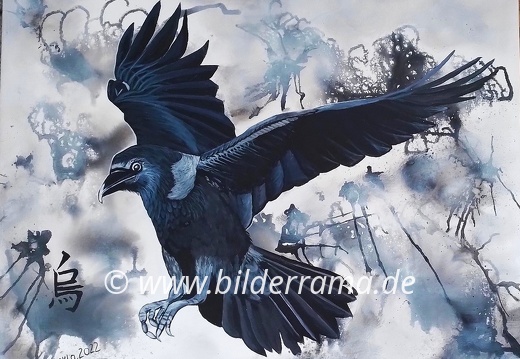 Der Rabe, Größe 80 x 60 cm